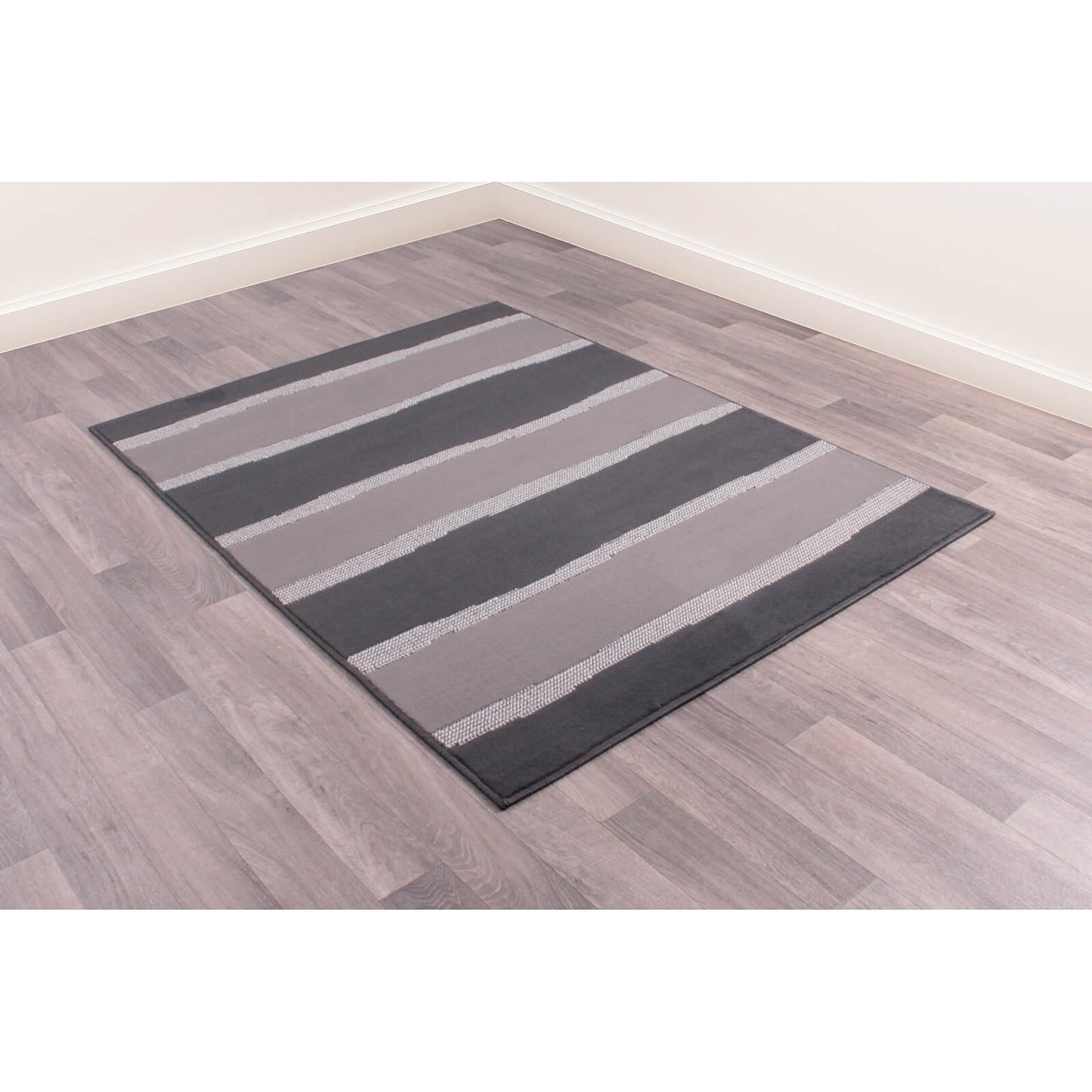 Rugstyle Modern Poly Nova Stripe Grey Rug