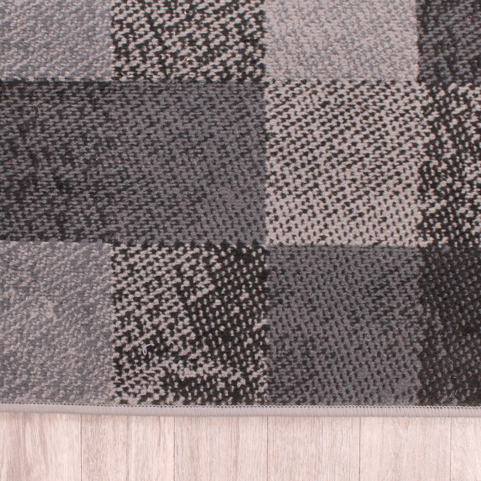 Rugstyle Modern Poly Squares Grey Rug