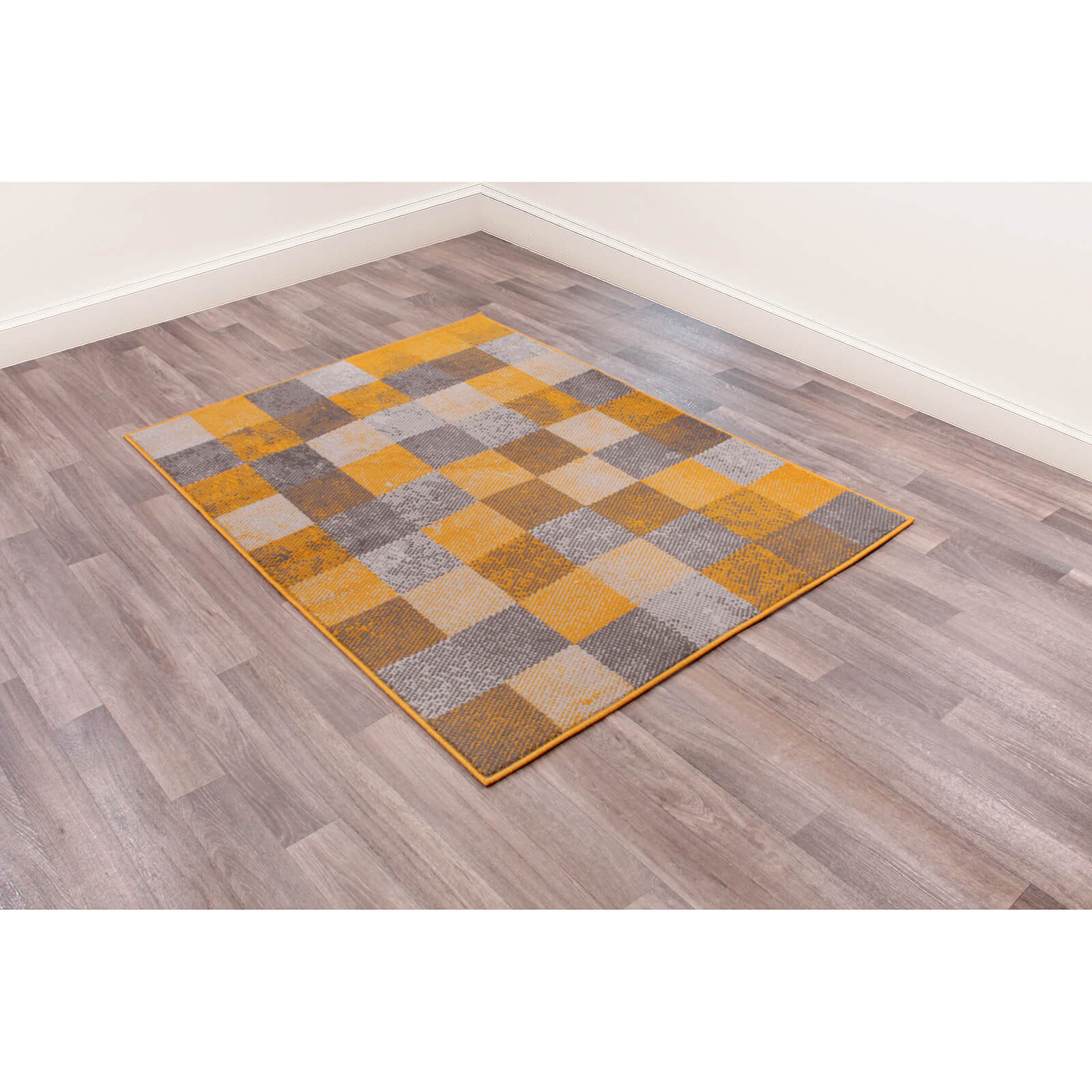 Rugstyle Modern Poly Squares Ochre Rug