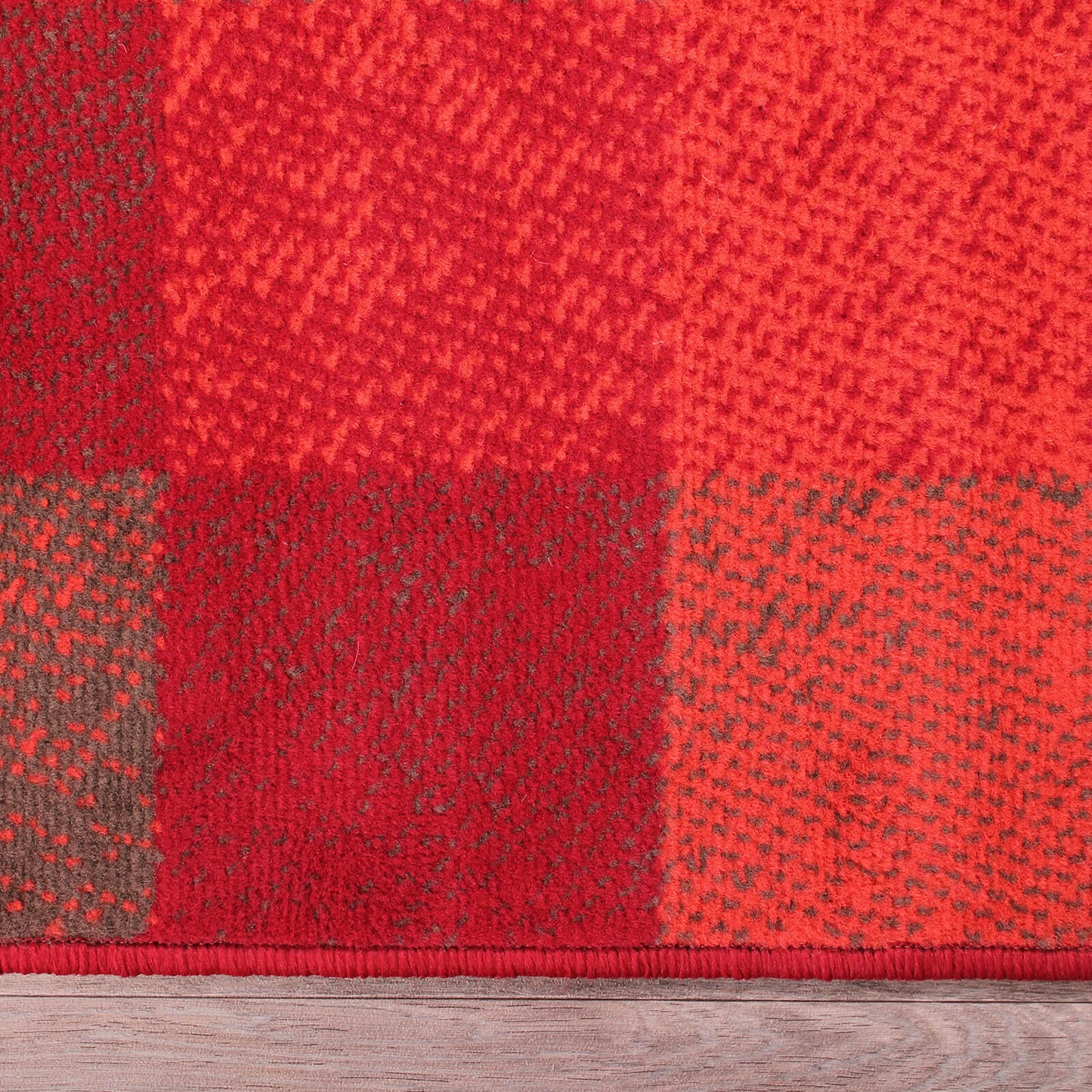 Rugstyle Modern Poly Squares Red Rug