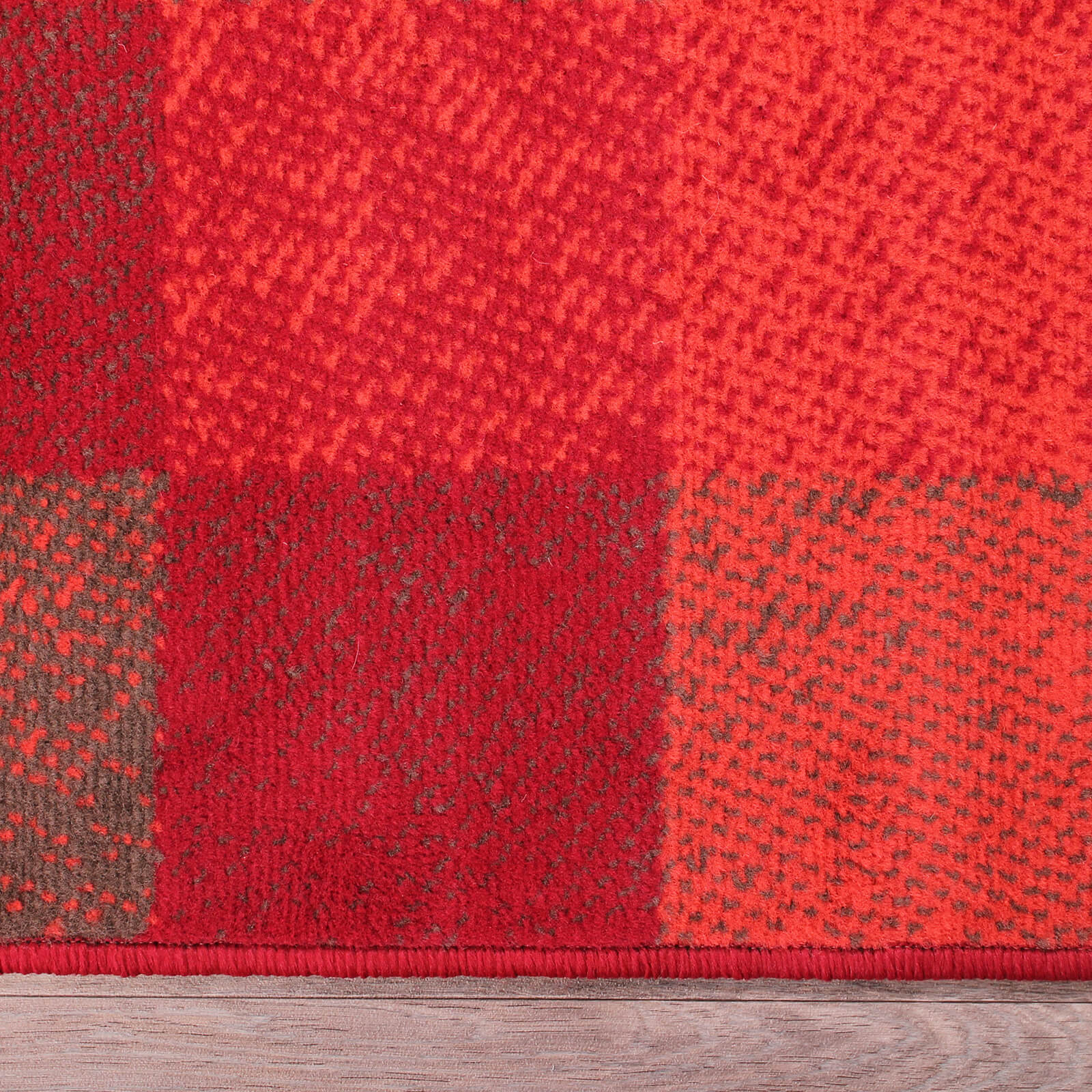 Rugstyle Modern Poly Squares Red Rug