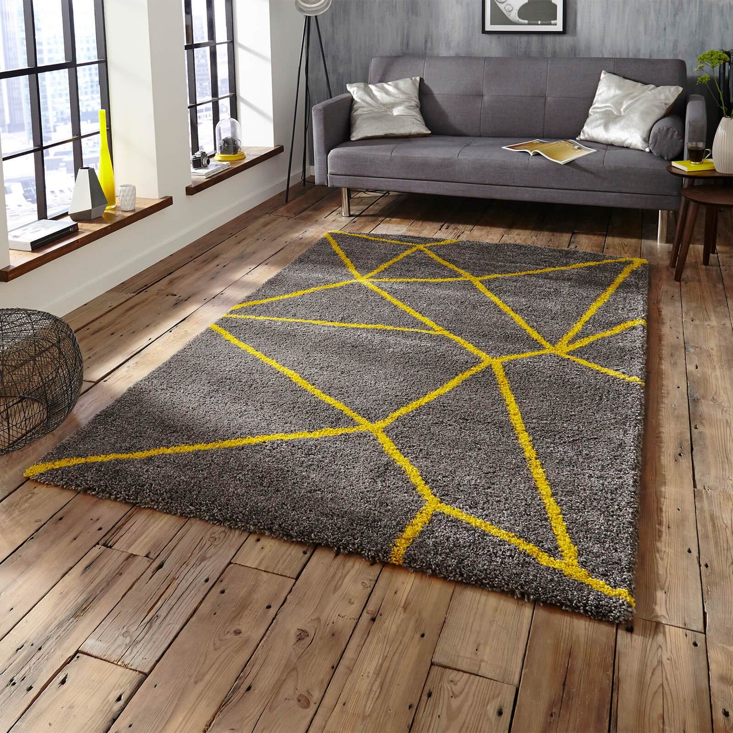 Think Rugs Royal Nomadic 5746 Grey / Yellow Rug