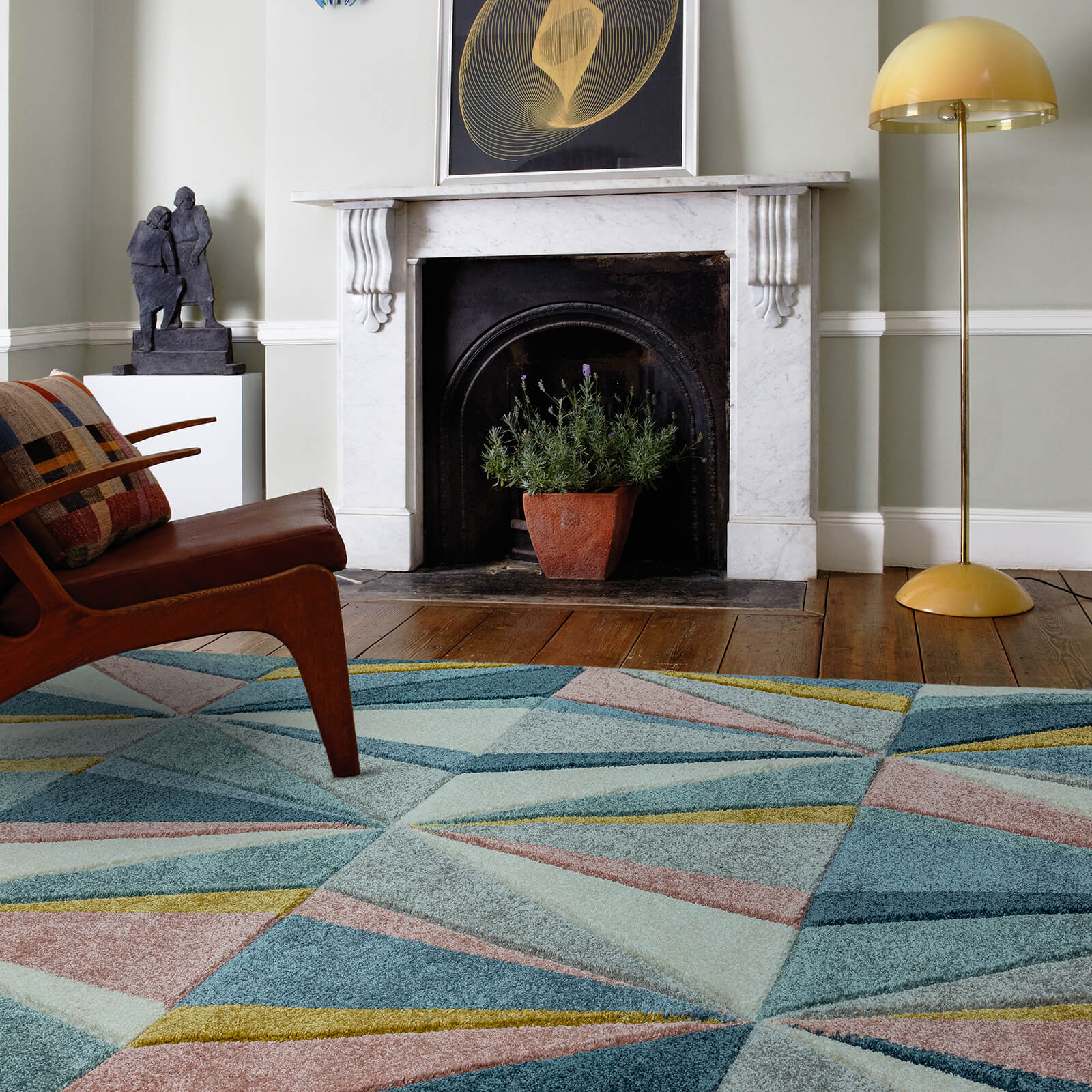 Modern Rug Company Sketch SK04 Diamond Multicoloured Modern Rugs – e-Rugs.co.uk