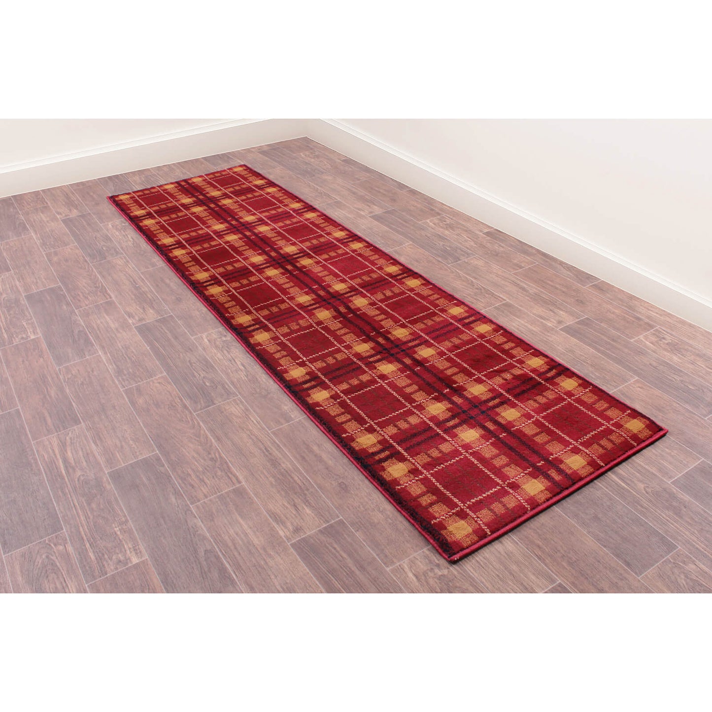 Ultimate Home Living Tartan Check Red Rug