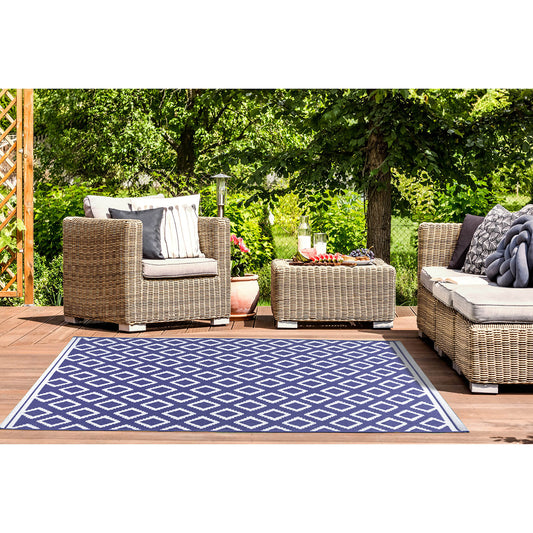 Rug Style Terrace Diamond Navy Rug