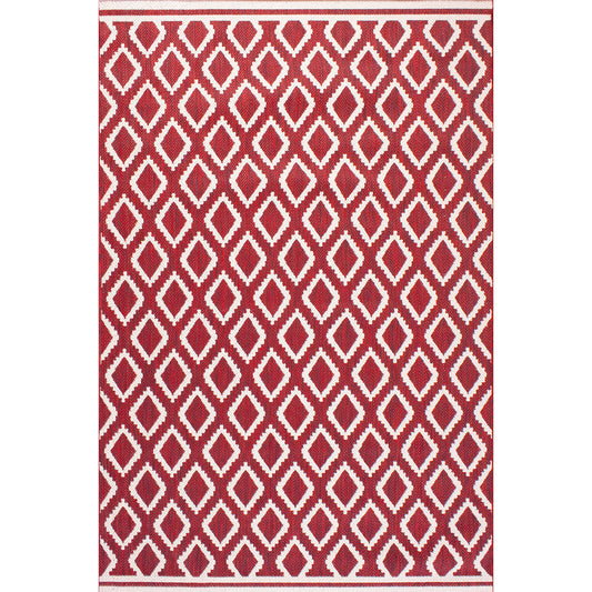 Rug Style Terrace Diamond Red Rug