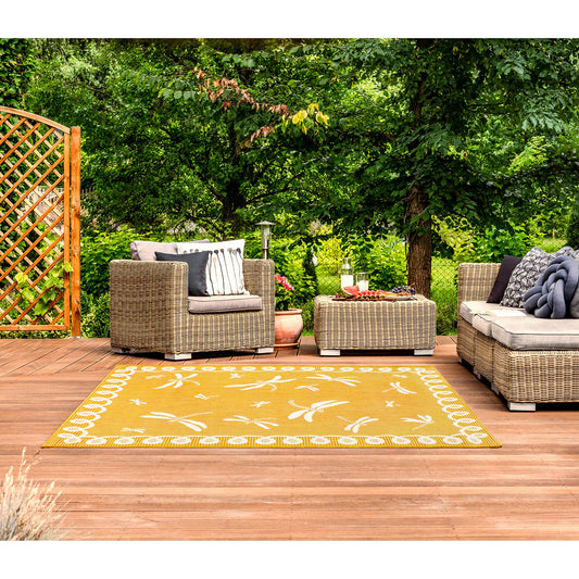 Rug Style Terrace Dragonfly Gold Rug