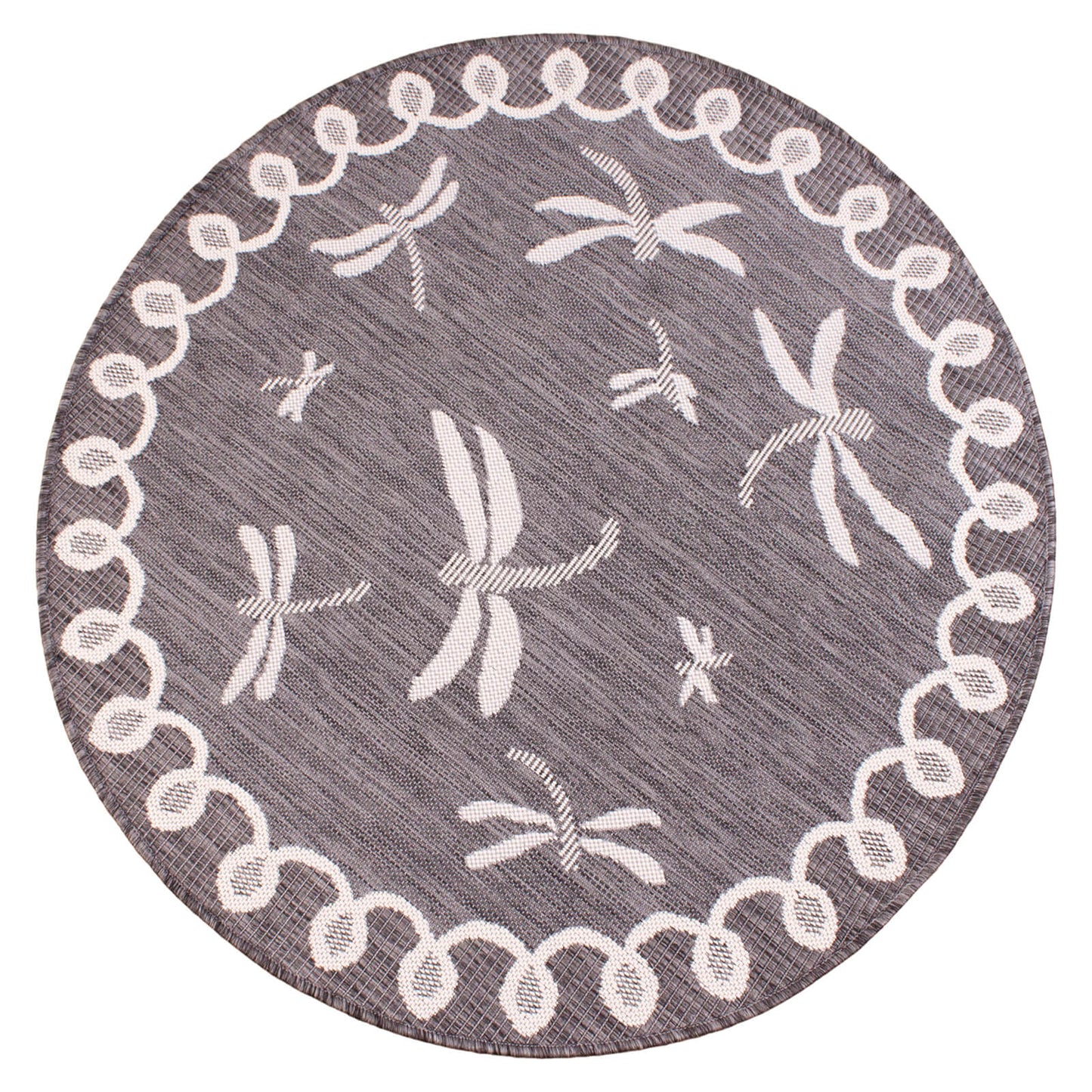 Rug Style Terrace Dragonfly Silver Grey Rug