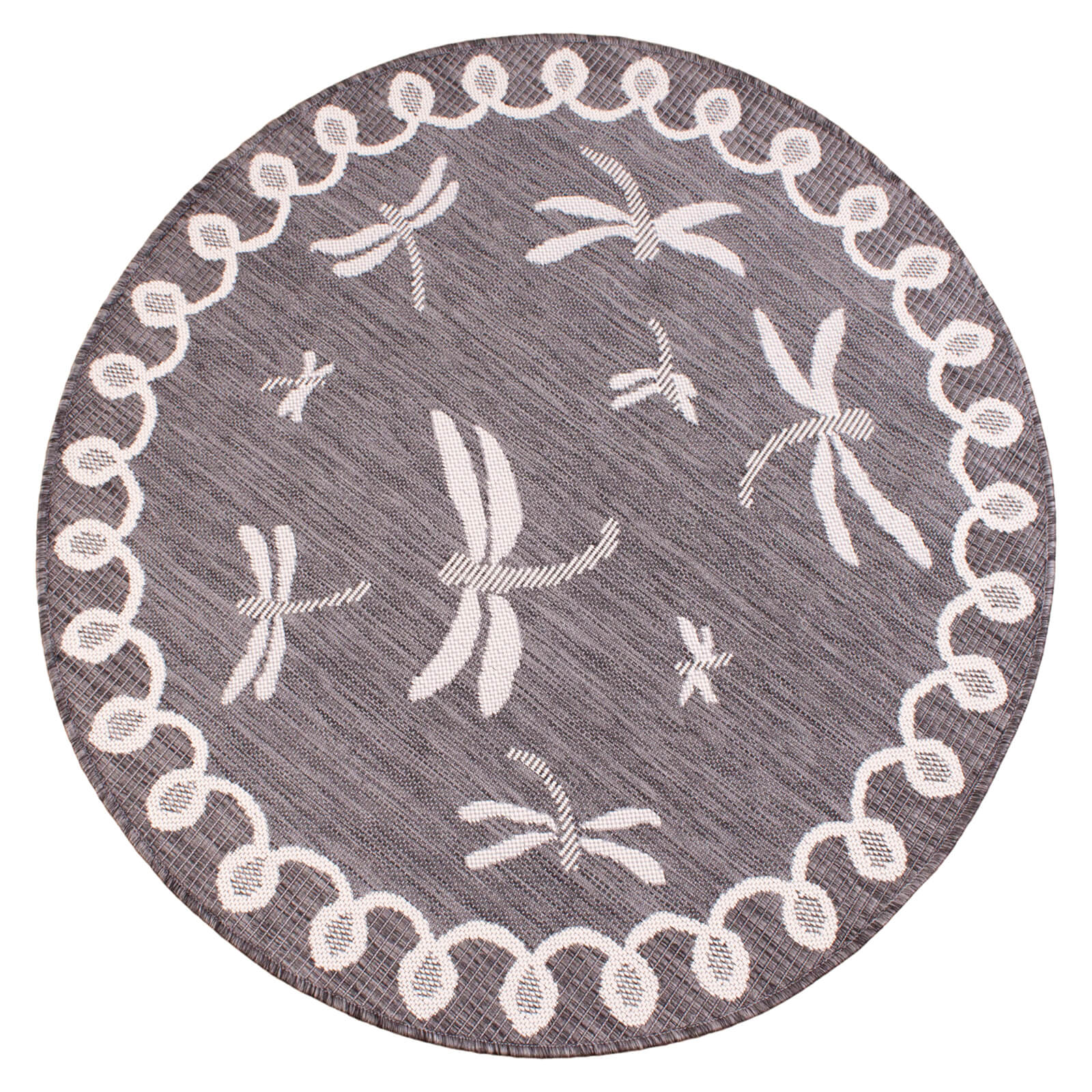 Rug Style Terrace Dragonfly Silver Grey Rug