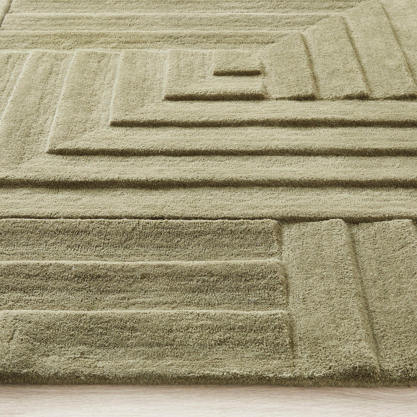 Maze Green Modern Rugs