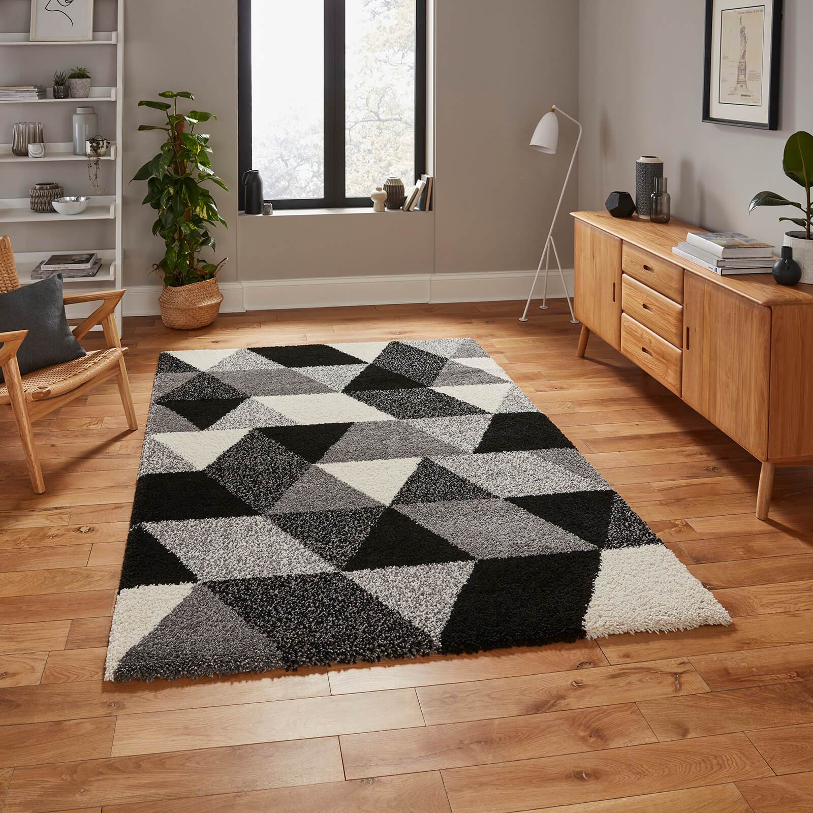 Think Rugs Royal Nomadic 7611 Black / White Rug