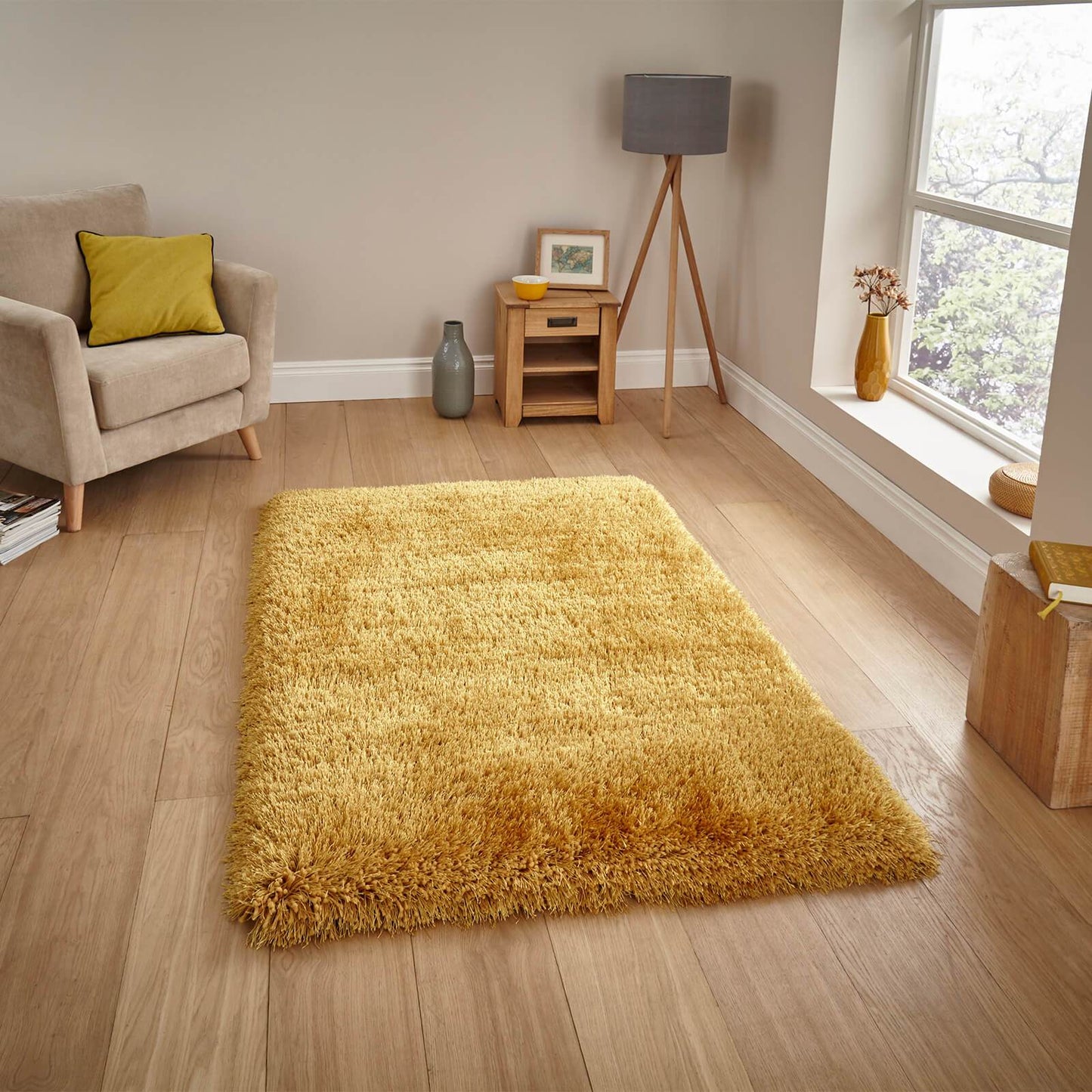 Think Rugs Montana Yellow Rug