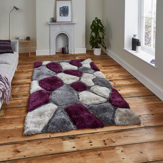 Think Rugs Noble House NH5858 Grey / Purple Rug