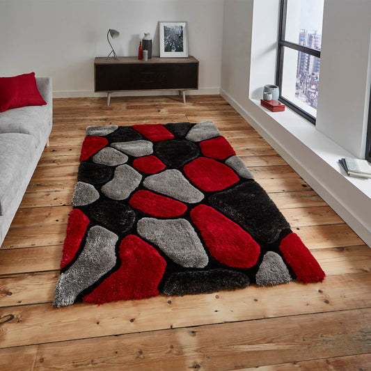 Think Rugs Noble House NH5858 Grey / Red Rug