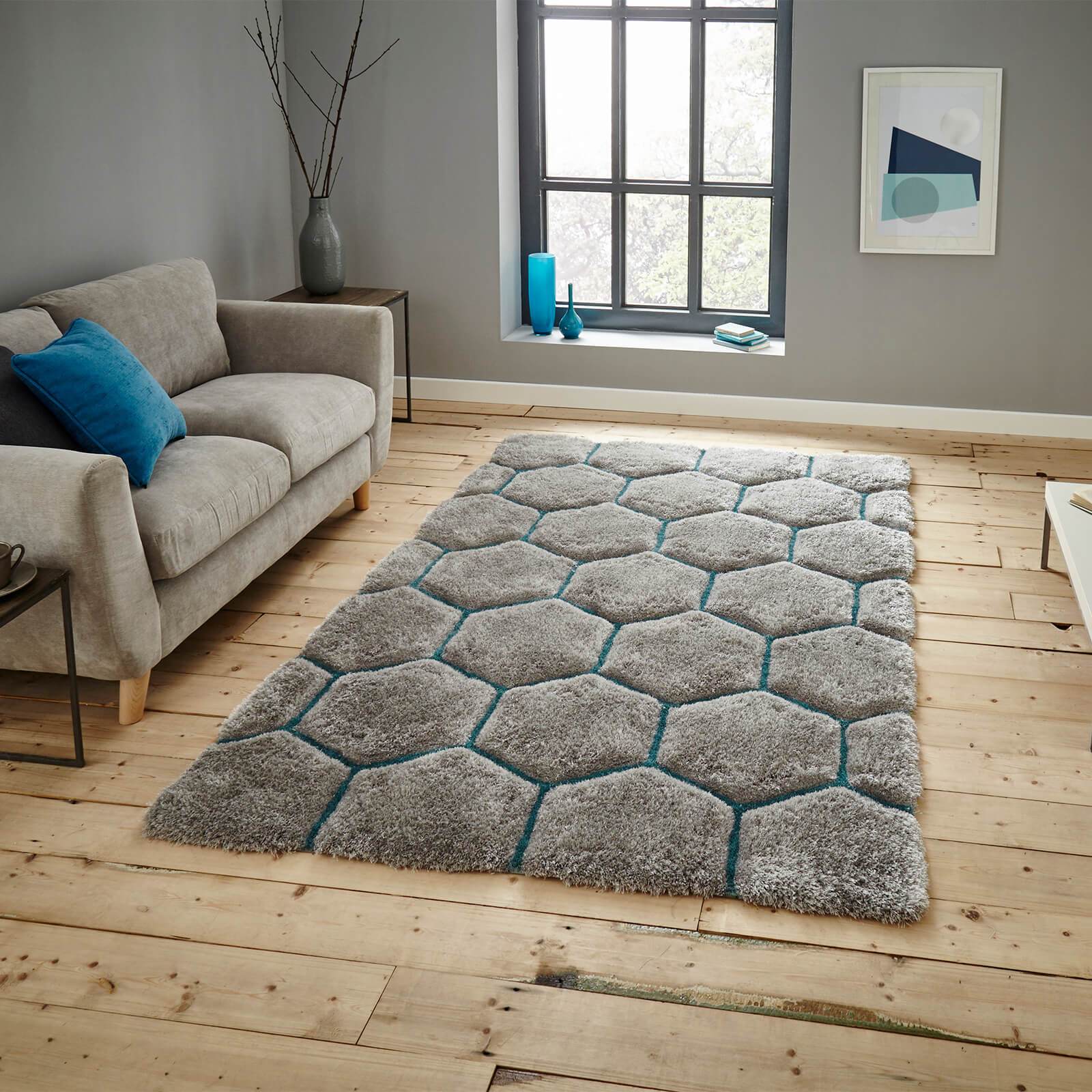 Think Rugs Noble House NH30782 Grey / Blue Rug
