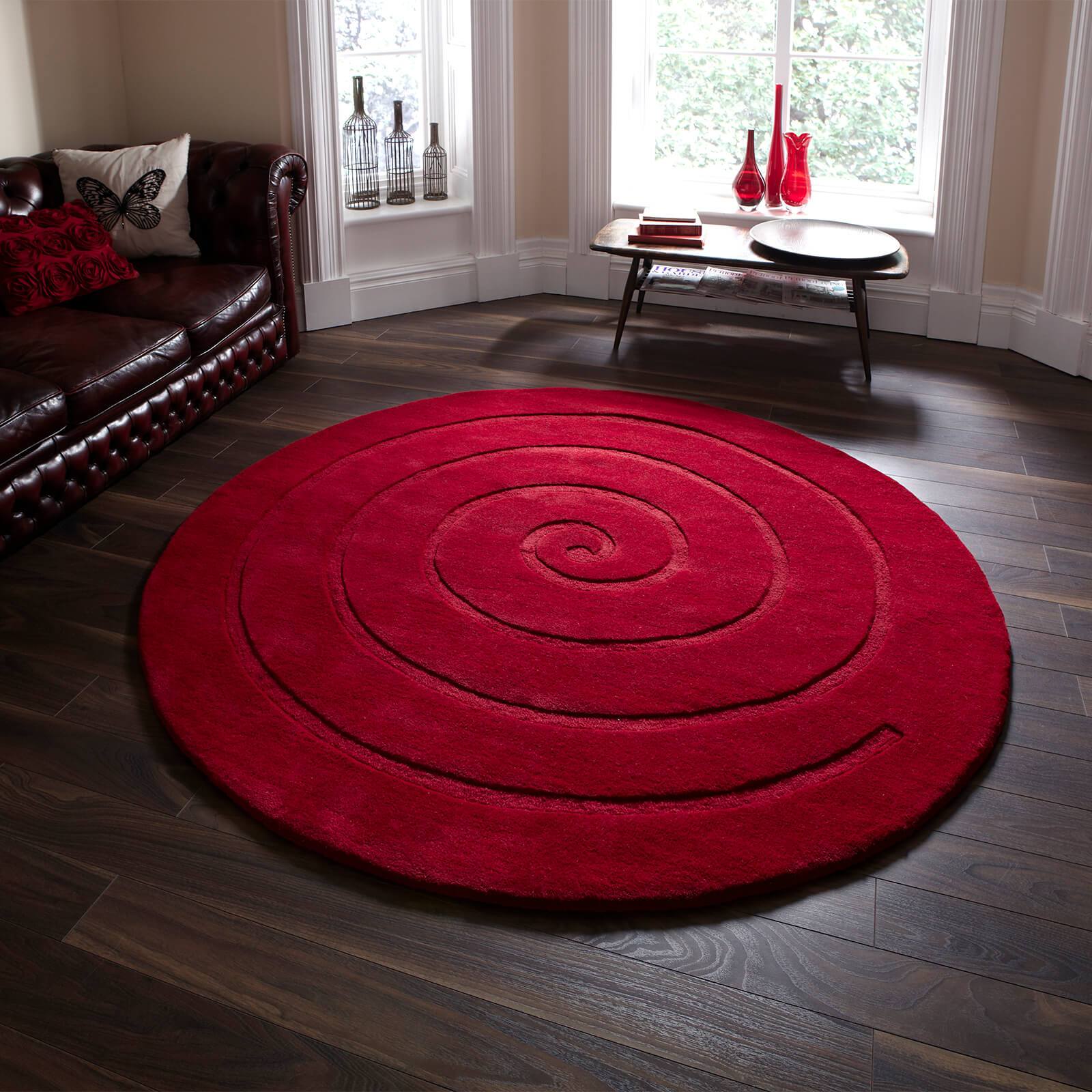 Think Rugs Spiral Red Rug
