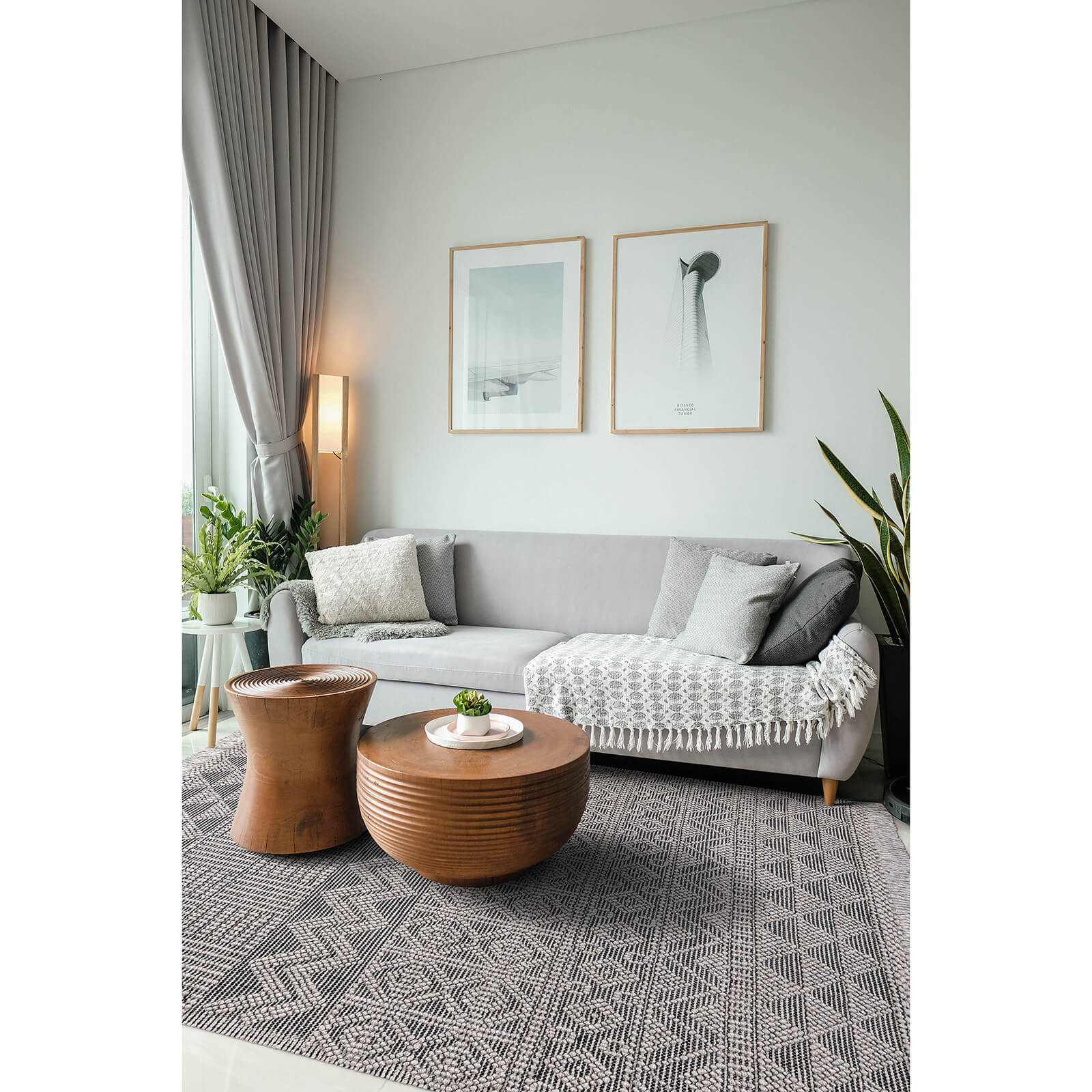 Concept Looms Anya ANYA01 Grey Black Rug