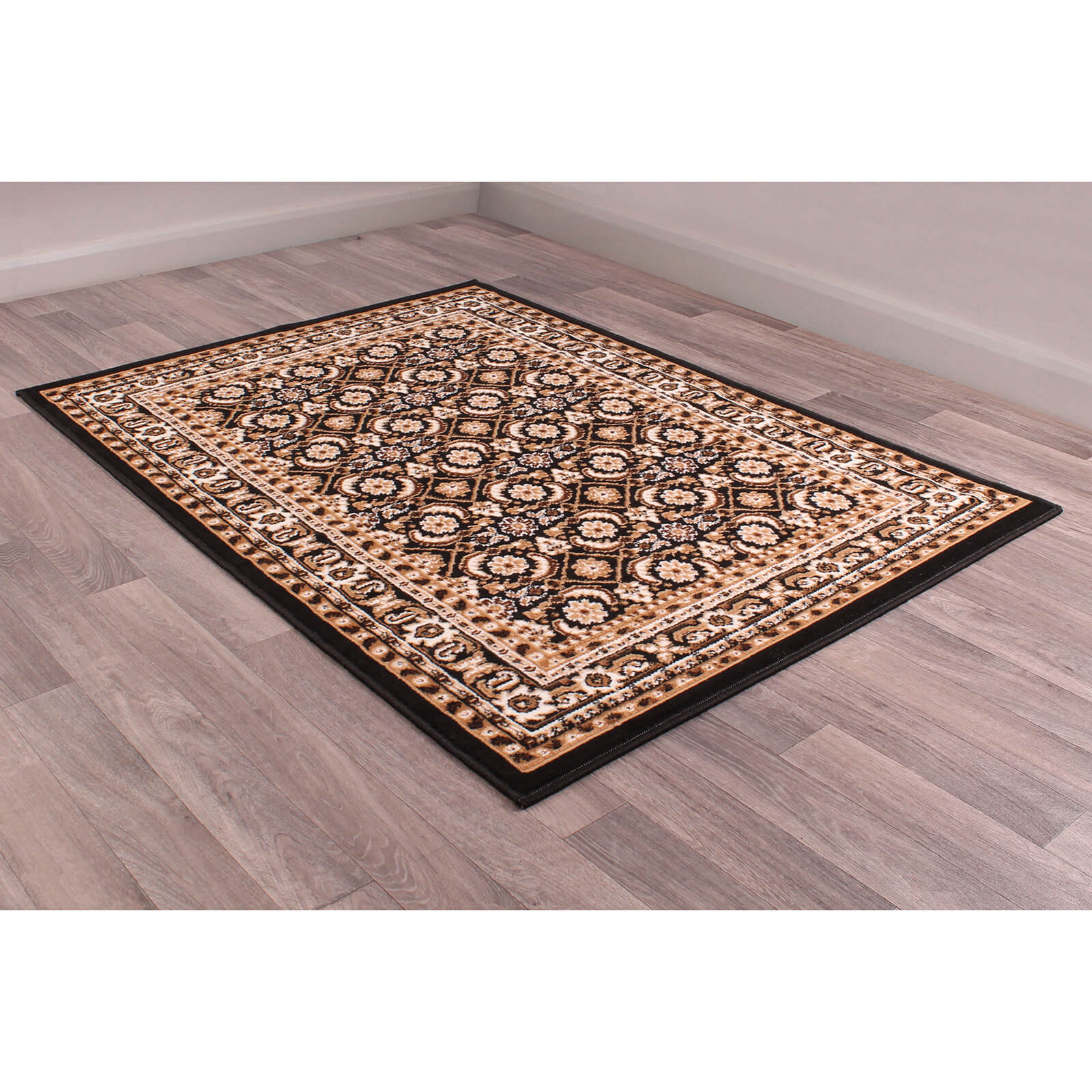 Rug Style Traditional Poly Esta Black Rug