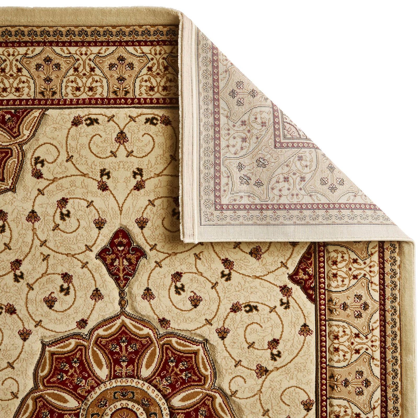 Think Rugs Heritage 4400 Cream / Red Rug